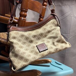 Dooney & Bourke Beige Monogram Shoulder Bag
